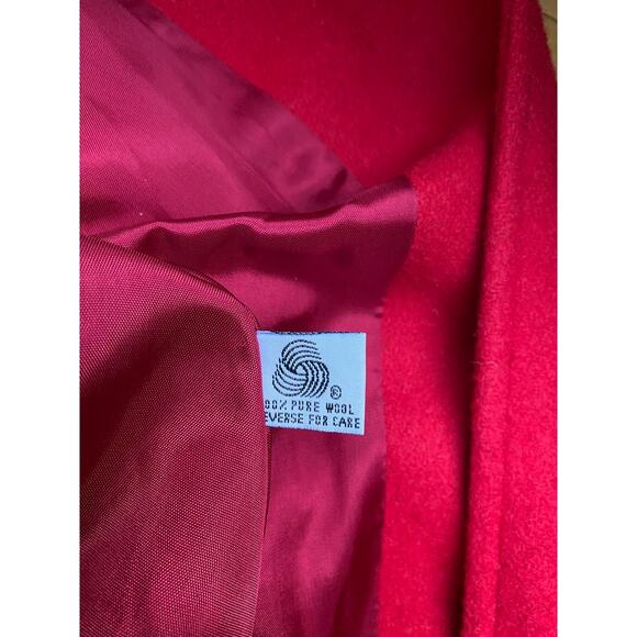 Vintage Red Wool Coat - Picture 9 of 11